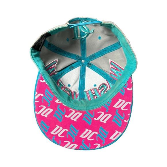 City Hunter Washington DC Turquoise Pink Gray Embroidered Snap Back Hat Cap - Picture 8 of 10
